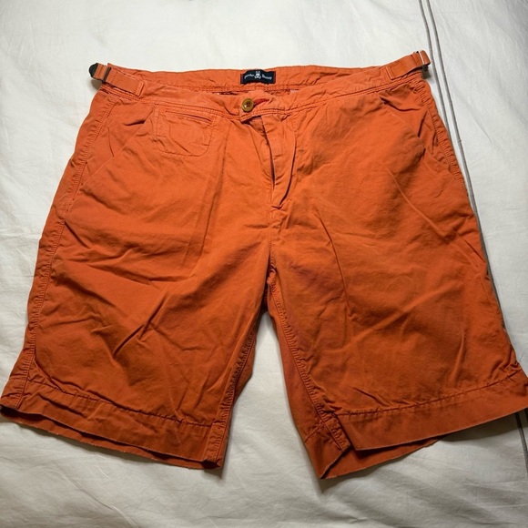 Psycho Bunny | Classic Fit Cotton Shorts Orange Mens | 36 - Picture 1 of 9